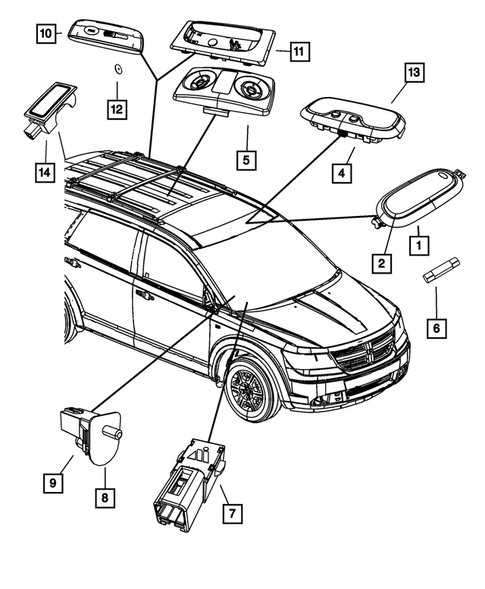Lamps-Interior and Exterior for 2009 Dodge Journey #2