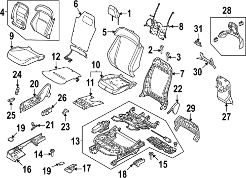 Passenger Seat Components for 2024 Ford Mustang Mach-E #1