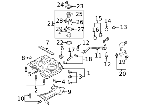 Fuel System Components for 2012 Mazda CX-9 #1