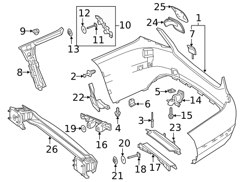 Bumper & Components - Rear for 2008 Mercedes-Benz CLK350 #3
