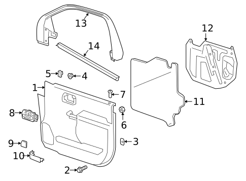 Interior Trim - Front Door for 2023 Chevrolet Silverado 2500 HD #2