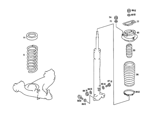 Front Springs and Suspension Standard Suspension for 1986 Mercedes-Benz 190E #0