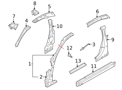 Center Pillar & Rocker for 2010 INFINITI G37 #1