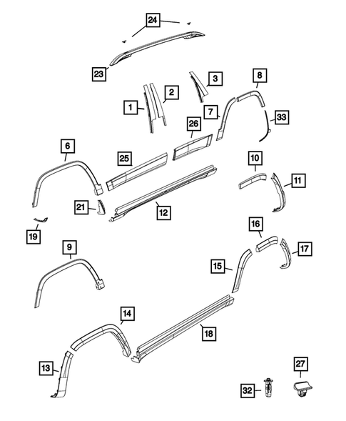 Moldings and Ornamentation for 2018 Jeep Cherokee #0