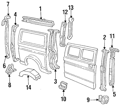 Inner Structure for 1988 Ford E-350 Econoline Club Wagon #1