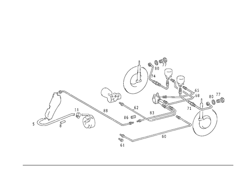 Line Arrangement in Case of Self-Levelling Device & a S D for 1989 Mercedes-Benz 300E #1