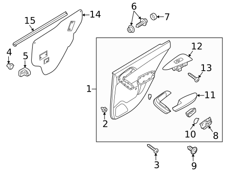 Interior Trim - Rear Door for 2013 Kia Forte #0