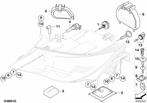 Headlight for 2005 BMW 645Ci #0