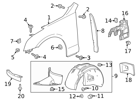 Fender & Components for 2014 Cadillac ATS #0