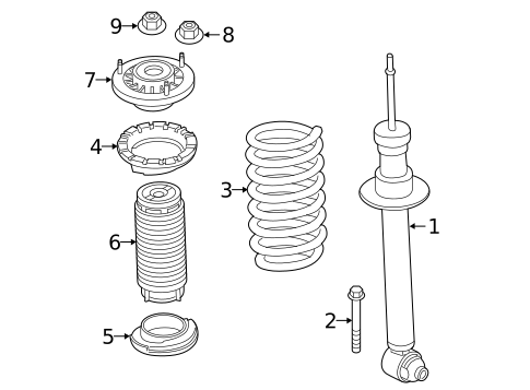 Struts & Components for 2021 BMW 530i #4