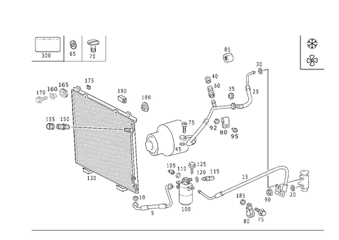 Refrigerant Line Arrangement for 1999 Mercedes-Benz E430 #1