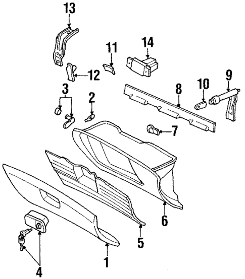 Glove Box for 1998 Acura CL #0