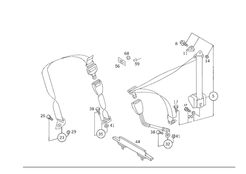 Rear Seat Safety Belt for 1988 Mercedes-Benz 300E #3