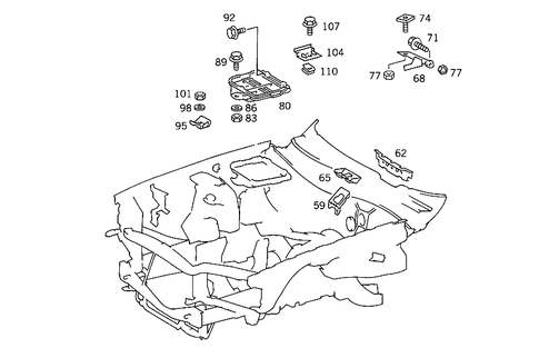 Front Panel Attachment Parts, Battery Frame for 1992 Mercedes-Benz 300 SE #0