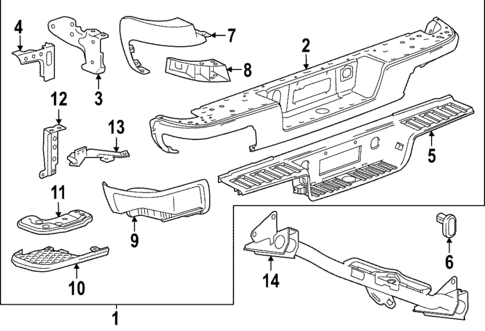 Bumper & Components - Rear for 2019 GMC Canyon #1
