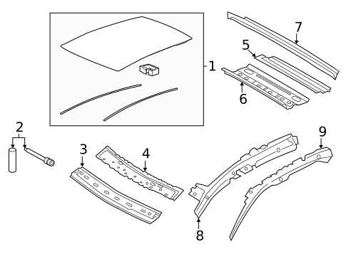 Roof & Components for 2023 Porsche Taycan #0