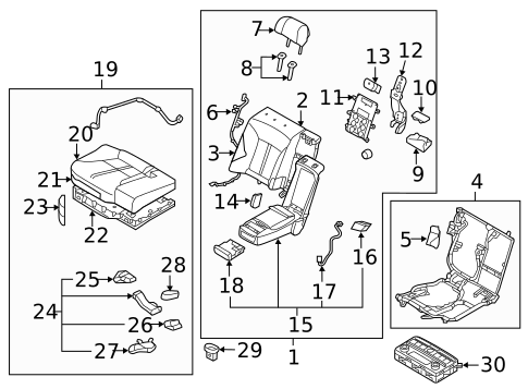 Rear Seat Components for 2015 Kia K900 #0