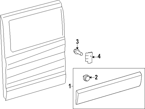 Exterior Trim - Side Door for 2024 Ford Transit-350 #1