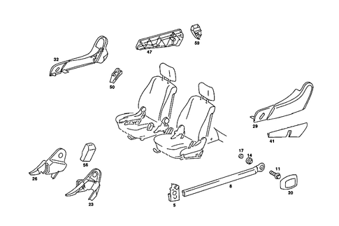 Belt Lock Mounting, Covering for 1990 Mercedes-Benz 190E #4