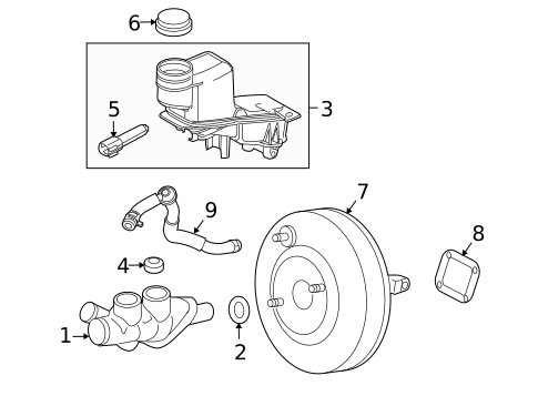Master Cylinder - Components On Dash Panel for 2011 Mercury Milan #0