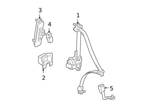 Rear Seat Belts for 2008 Honda Odyssey #2