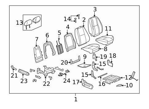 Front Seat Components for 2007 Cadillac Escalade ESV #2