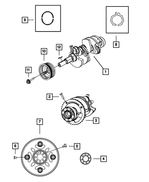 Crankshaft, Piston, Drive Plate, Flywheel, and Damper for 2009 Chrysler PT Cruiser #0