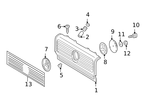 Grille & Components for 2005 Mercedes-Benz G500 #0