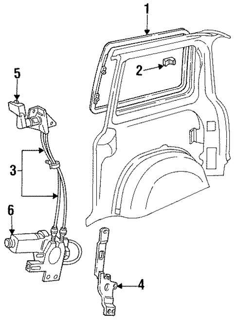 Quarter Window for 1995 Dodge Grand Caravan #0