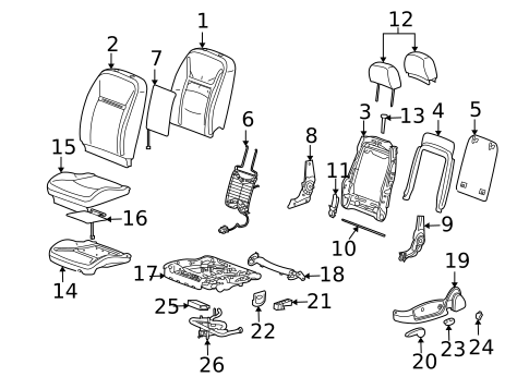 Driver Seat Components for 2011 Chevrolet Impala #0