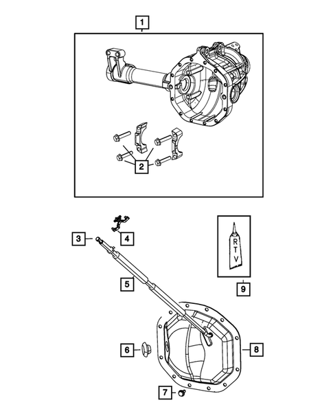 Front Axle; Housing, Differential and Vent for 2008 Dodge Dakota #1