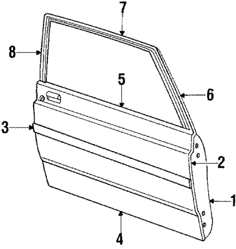 Exterior Trim - Front Door for 1986 Ford LTD #1