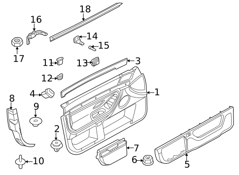 Interior Trim - Front Door for 1997 BMW 750iL #0