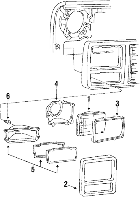 Headlamp Components for 1990 Ford E-250 Econoline #0
