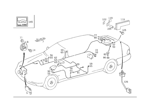 Burglary Alarm System and Infrared Closing System for 1993 Mercedes-Benz 500SEL #1