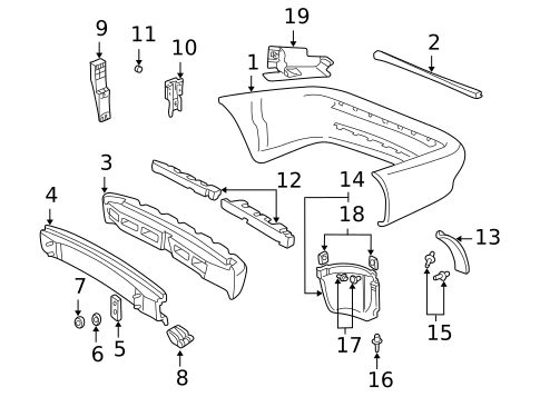 Bumper & Components - Rear for 1999 Saab 9-3 #0