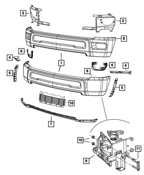 Front Bumper and Fascia for 2016 Ram 3500 #0