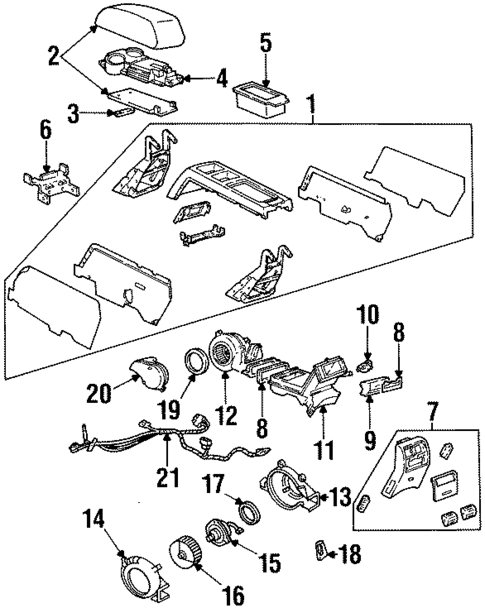 Center Console for 1993 Cadillac Seville #1