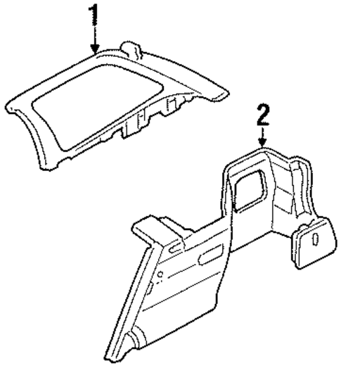 Interior Trim - Quarter Panels for 1991 Ford Escort #1
