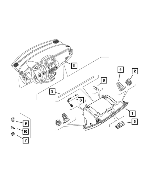 Instrument Panel for 2018 Fiat 500X #1