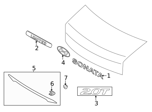 Exterior Trim - Trunk for 2012 Hyundai Sonata #0