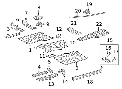 Floor & Rails for 2012 Lexus IS350 #0
