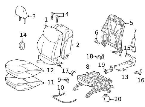 Driver Seat Components for 2014 Toyota Prius Plug-In #0