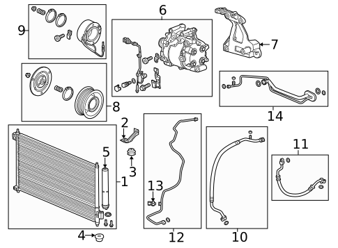 Condenser, Compressor & Lines for 2013 Acura ILX #0