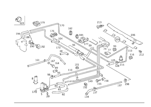 Heating Water Connection for 1984 Mercedes-Benz 500SEC #1