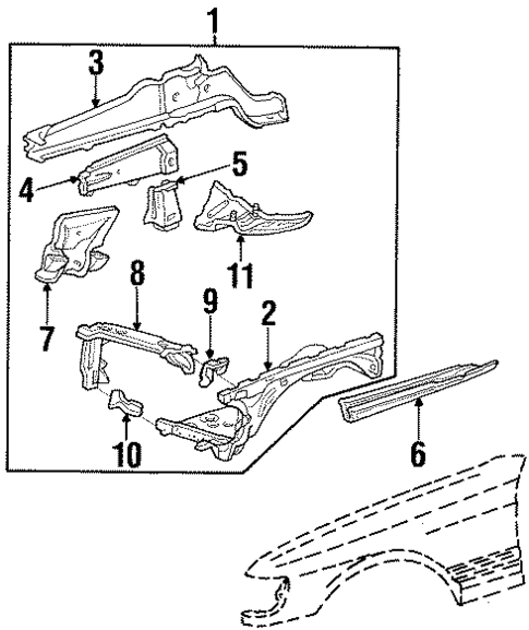 Structural Components & Rails for 1991 Mercedes-Benz 350SD #0