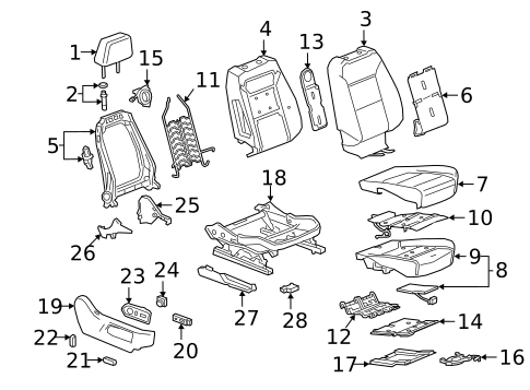 Passenger Seat Components for 2022 GMC Yukon #9