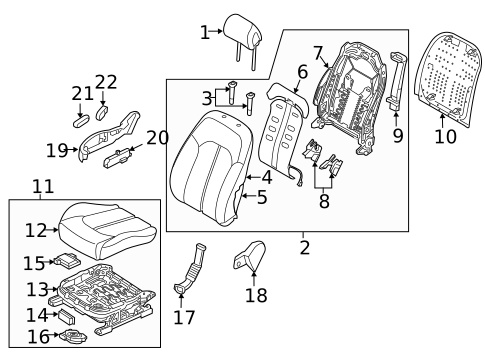 Passenger Seat Components for 2017 Hyundai Sonata #0