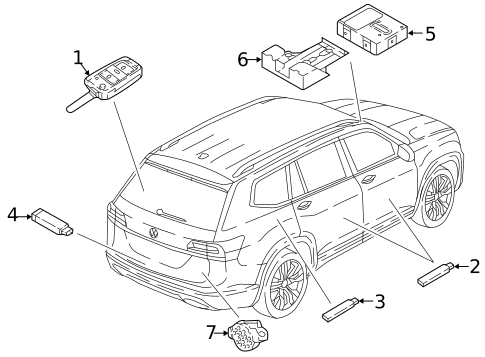 Keyless Entry Components for 2019 Volkswagen Tiguan #2