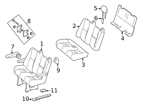 Rear Seat Components for 2011 Mercedes-Benz Sprinter 2500 #1